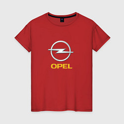 Футболка хлопковая женская Opel авто бренд, цвет: красный