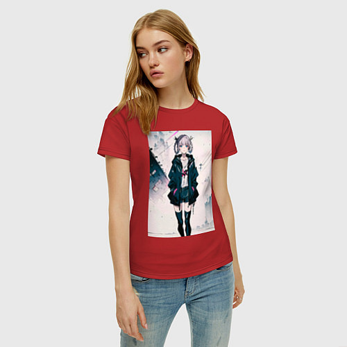 Женская футболка Надзуна Нанакуса - Песнь ночных сов / Красный – фото 3