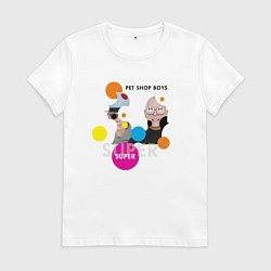 Футболка хлопковая женская Pet Shop Boys - Super, цвет: белый