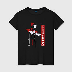 Футболка хлопковая женская Depeche Mode - Roses violator, цвет: черный