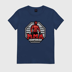 Футболка хлопковая женская MMA championship, цвет: тёмно-синий