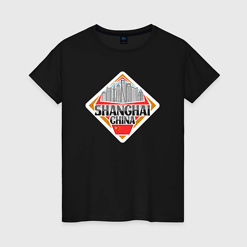 Женская футболка Shanghai China / Черный – фото 1