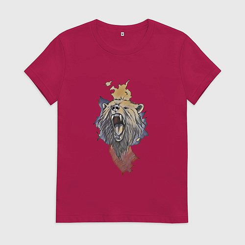 Женская футболка Бурый / Маджента – фото 1