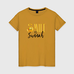 Футболка хлопковая женская Smile its sunnah, цвет: горчичный
