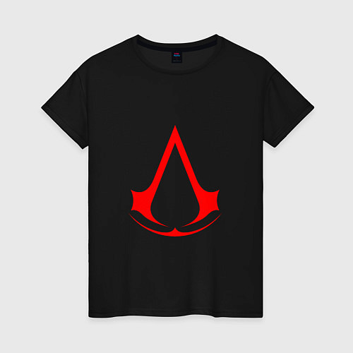 Женская футболка Red logo of assassins / Черный – фото 1