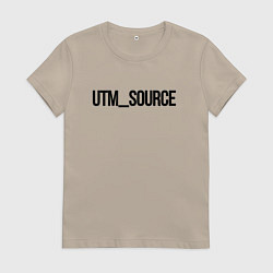 Футболка хлопковая женская Utm source, цвет: миндальный