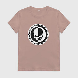 Футболка хлопковая женская Вархаммер Механикус, цвет: пыльно-розовый