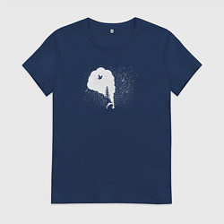 Футболка хлопковая женская Медвежьи рассказы, цвет: тёмно-синий