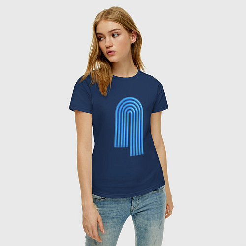 Женская футболка Голубой орнамент / Тёмно-синий – фото 3