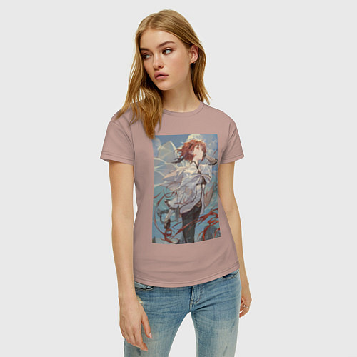 Женская футболка Реинкарнация безработного Эрис Бореас Грейрат мечн / Пыльно-розовый – фото 3
