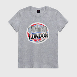 Футболка хлопковая женская Лондон Англия, цвет: меланж