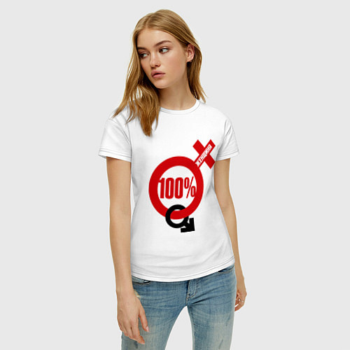 Женская футболка 100% женщина / Белый – фото 3