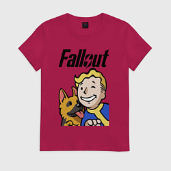 Футболка хлопковая женская Vault boy and shepherd, цвет: маджента