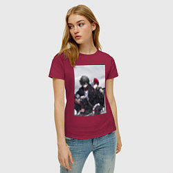 Футболка хлопковая женская Моя геройская академия Сёто Тодороки, цвет: маджента — фото 2