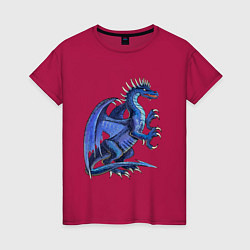 Футболка хлопковая женская Azure dragon, цвет: маджента