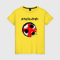 Футболка хлопковая женская Football England, цвет: желтый