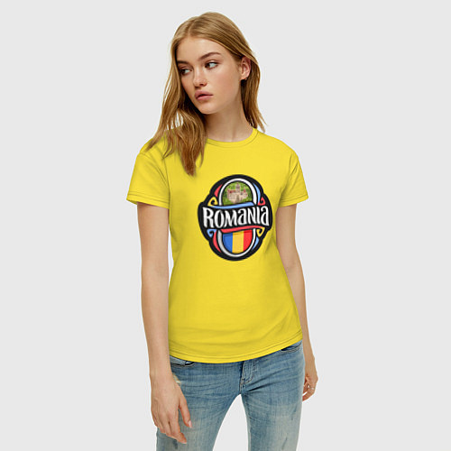 Женская футболка Румыния / Желтый – фото 3