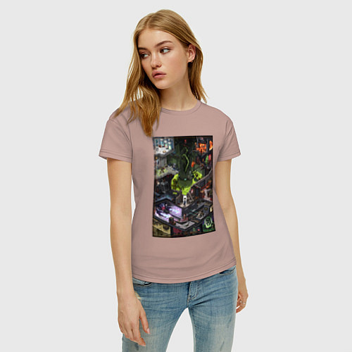 Женская футболка Half life 1 - levels and bosses / Пыльно-розовый – фото 3