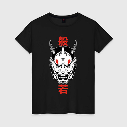 Женская футболка Японский демон - Хання / Черный – фото 1
