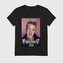 Футболка хлопковая женская Papa Roach - Jacoby Shaddix, цвет: черный