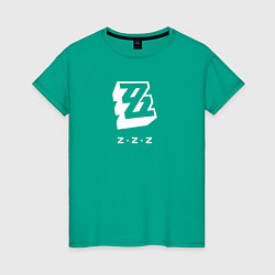 Футболка хлопковая женская Zenless Zone Zero logo, цвет: зеленый