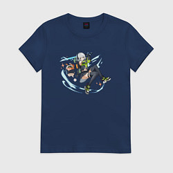 Футболка хлопковая женская Anby Zenless Zone Zero, цвет: тёмно-синий