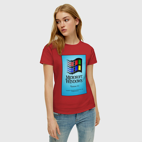 Женская футболка Windows 3 / Красный – фото 3