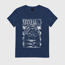 Футболка хлопковая женская Nirvana grange rock, цвет: тёмно-синий