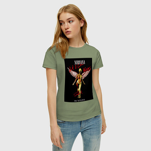 Женская футболка Обложка Нирвана с автографами / Авокадо – фото 3