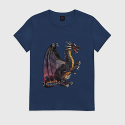Футболка хлопковая женская HOMM3 Black Dragon, цвет: тёмно-синий