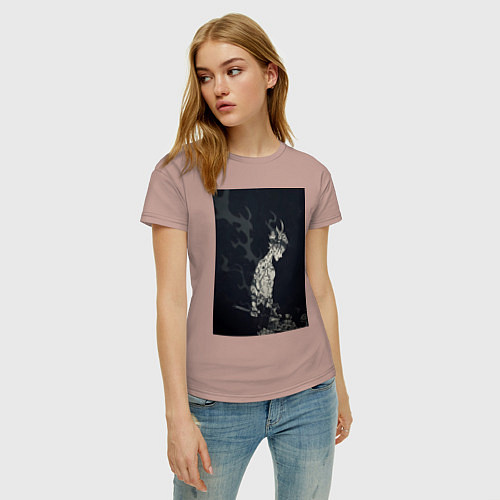 Женская футболка Чёрный клевер Аста антимаг / Пыльно-розовый – фото 3