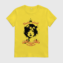 Футболка хлопковая женская Девушка сплэш - золотистый, цвет: желтый