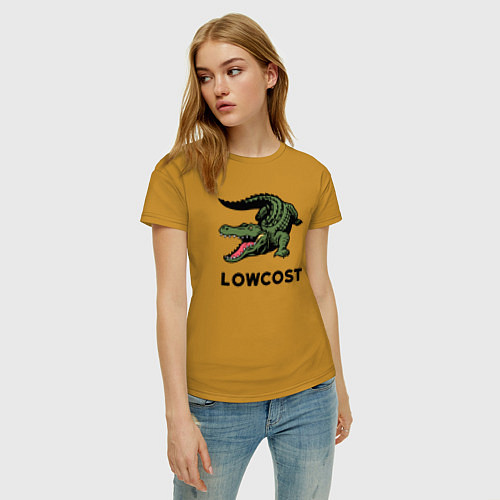 Женская футболка Крокодил - антибренд / Горчичный – фото 3