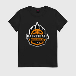 Футболка хлопковая женская Championship basketball, цвет: черный