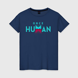 Футболка хлопковая женская Once human logo, цвет: тёмно-синий