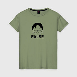 Футболка хлопковая женская Dwight Kurt false - the office, цвет: авокадо