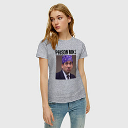 Футболка хлопковая женская Prison mike Michael Scott - офис, цвет: меланж — фото 2