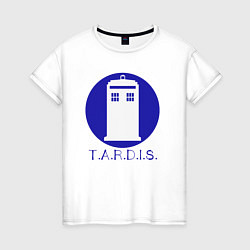 Футболка хлопковая женская Blue tardis, цвет: белый