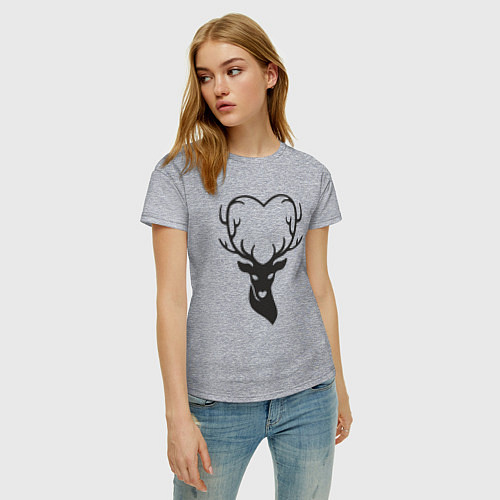 Женская футболка Love deer / Меланж – фото 3