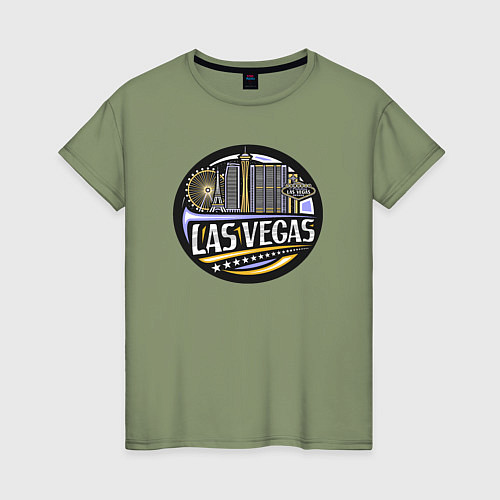 Женская футболка Las Vegas USA / Авокадо – фото 1