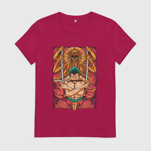 Женская футболка One piece Зоро бог / Маджента – фото 1