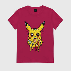 Футболка хлопковая женская Пикачу маленький желтый монстр, цвет: маджента