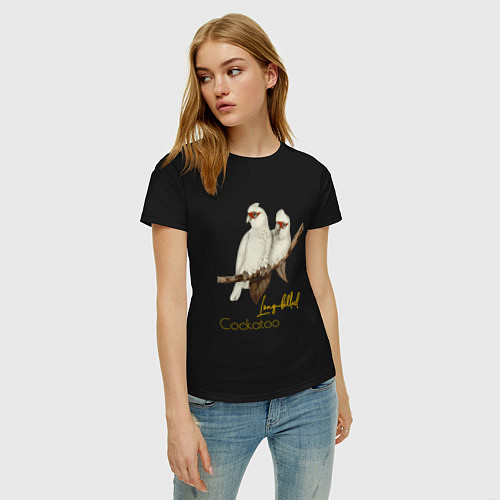 Женская футболка Какаду длинноклювый / Черный – фото 3