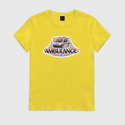 Футболка хлопковая женская Ambulance, цвет: желтый