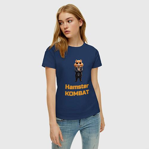Женская футболка Хамстер комбат / Тёмно-синий – фото 3