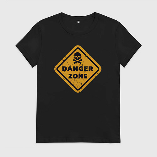 Женская футболка Опасная зона / Черный – фото 1