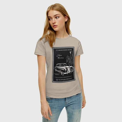 Женская футболка Mercedes-benz ретро / Миндальный – фото 3