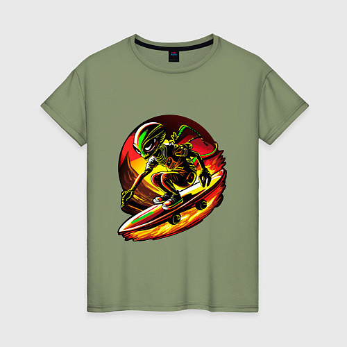 Женская футболка Космический скейтер / Авокадо – фото 1