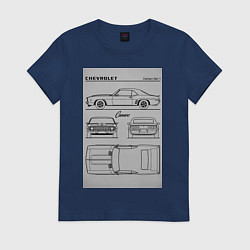 Футболка хлопковая женская Chevrolet Camaro, цвет: тёмно-синий