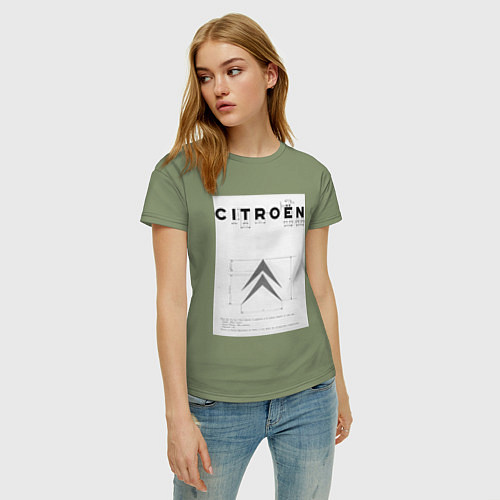 Женская футболка Citroen логотип / Авокадо – фото 3